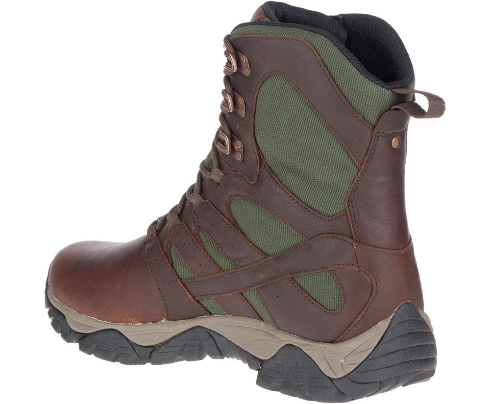 Kozaki Merrell Męskie Brązowe - Moab Duluth Pack 8\" Waterproof Sr - 540281-EPR